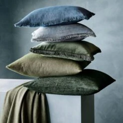 Bettie Forest Green Throw Pillow With Down-Alternative Insert 16" -Home Series Shop EyelashBluePillowBettiePillowJL21 1x1