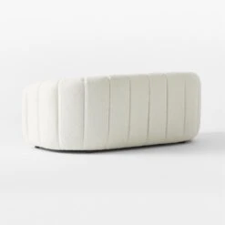 Fitz Channeled White Boucle Loveseat -Home Series Shop FitzCreamBclLoveseat3QBSSS23
