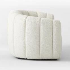 Fitz Channeled White Boucle Loveseat -Home Series Shop FitzCreamBclLoveseatSDSSS23