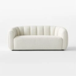 Fitz Channeled White Boucle Loveseat -Home Series Shop FitzCreamBclLoveseatSOSSS23