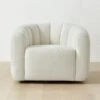 Fitz Channeled White Boucle Swivel Chair Set Of 2