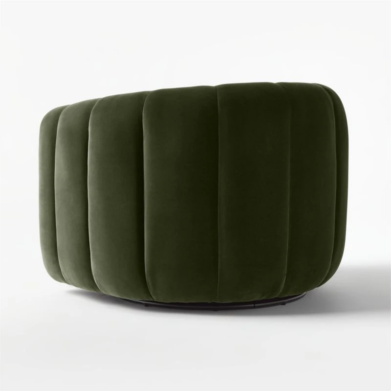 Fitz Channeled Green Velvet Swivel Chair 8 Fitz Channeled Green Velvet Swivel Chair - Image 6