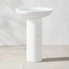 Flatform White Cement Birdbath 1 Flatform White Cement Birdbath -Home Series Shop FlatformWhiteBirdBathSHS23