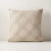 Flow White Leather Throw Pillow With Down-Alternative Insert 18" -Home Series Shop FlowLthrOatPillow18X18inSHF22