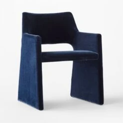 Foley Faux Mohair Navy Dining Armchair -Home Series Shop FoleyNvyFxMhrDiningChair3QSSF21