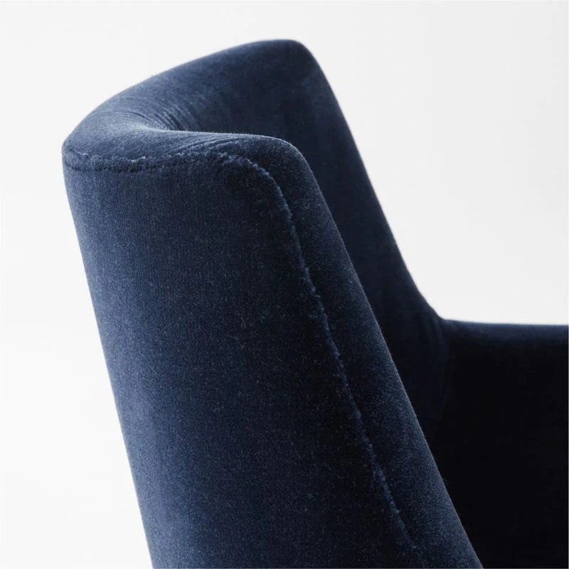 Foley Faux Mohair Navy Dining Armchair Set Of 4 6 Foley Faux Mohair Navy Dining Armchair Set Of 4 - Image 4