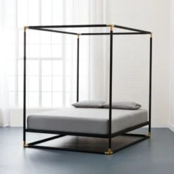 Frame Black Iron Queen Canopy Bed