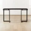 Fullerton Black Metal Desk With Black Marble Top -Home Series Shop FullertonModBkDskWTwoLegsSHF20 1x1