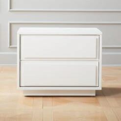 Gallery 2-Drawer High-Gloss White Nightstand