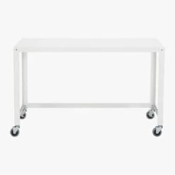 Go-Cart White Metal Desk On Wheels -Home Series Shop GoCartDeskWhiteS13