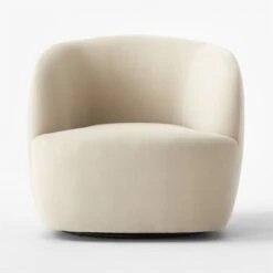 Gwyneth Warm White Velvet Swivel Chair -Home Series Shop GwynethCreamVlvtChairSOSSS23