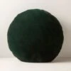 Harlee Round Green Faux Fur Throw Pillow 20"