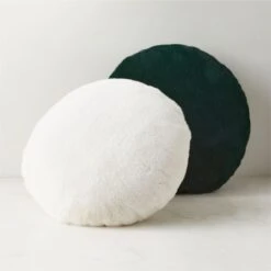 Harlee Round Green Faux Fur Throw Pillow 20" -Home Series Shop HarleeRnd20inPillowCllctnFHF23
