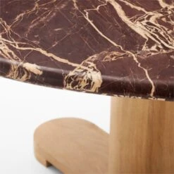 Hirsch Red Round Marble Dining Table -Home Series Shop HirschRdRedMrblDnngTableAVSSF22