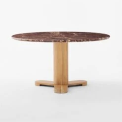 Hirsch Red Round Marble Dining Table -Home Series Shop HirschRdRedMrblDnngTableSOSSF22