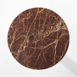 Hirsch Red Round Marble Dining Table -Home Series Shop HirschRdRedMrblDnngTableTOPSSF22