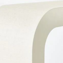 Horseshoe Ivory Lacquered Linen Console Table 36'' -Home Series Shop Horseshoe36inIvryLqdLnCnlTbAVF20
