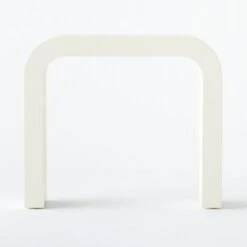 Horseshoe Ivory Lacquered Linen Console Table 36'' -Home Series Shop Horseshoe36inIvryLqdLnCnlTbSOF20