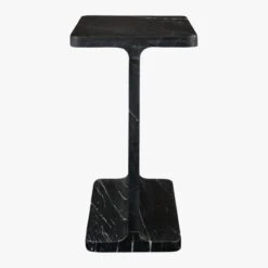 I Beam Black Marble Side Table -Home Series Shop IBeamBlackMrblSideTableSOF19