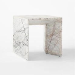 Ilise White Marble Outdoor Side Table 15 Ilise White Marble Outdoor Side Table -Home Series Shop IliseSideTable3QSSS23