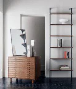 Inline Oak Wood 4-Drawer File Cabinet With Brass Handles -Home Series Shop InlineBrassFilingCabinetJN20