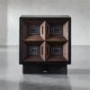 Paseo 2-Drawer Carved Black Oak Wood Nightstand