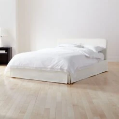 Pullover Slipcover Queen Sateen Queen Bed -Home Series Shop KMPulloverPleatSateenQBedROS21 1x1