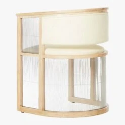 Kaishi White Fabric Chair With Whitewashed Ash Frame -Home Series Shop KaishiChairLindySnow3QBS17