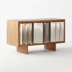 Kibo Steel And Oak Wood Media Console 42.5'' -Home Series Shop KiboCredenza3QSSF21