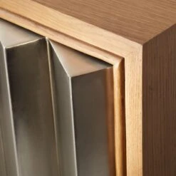 Kibo Steel And Oak Wood Media Console 42.5'' -Home Series Shop KiboCredenzaAVSSF21