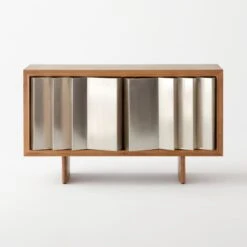 Kibo Steel And Oak Wood Media Console 42.5'' -Home Series Shop KiboCredenzaSOSSF21
