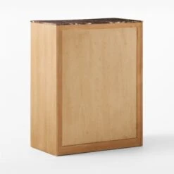 Kingsbury Tall 4-Drawer Curved Oak Wood Dresser With Marble Top -Home Series Shop KingsburyCrvdMrblChest3QBSSF22