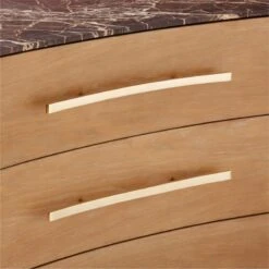 Kingsbury Tall 4-Drawer Curved Oak Wood Dresser With Marble Top -Home Series Shop KingsburyCrvdMrblChestAVSSF22
