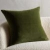 Leisure Olive Green Velvet Throw Pillow With Down-Alternative Insert 23" -Home Series Shop LeisureOlvGrnPllw23x23SHS20