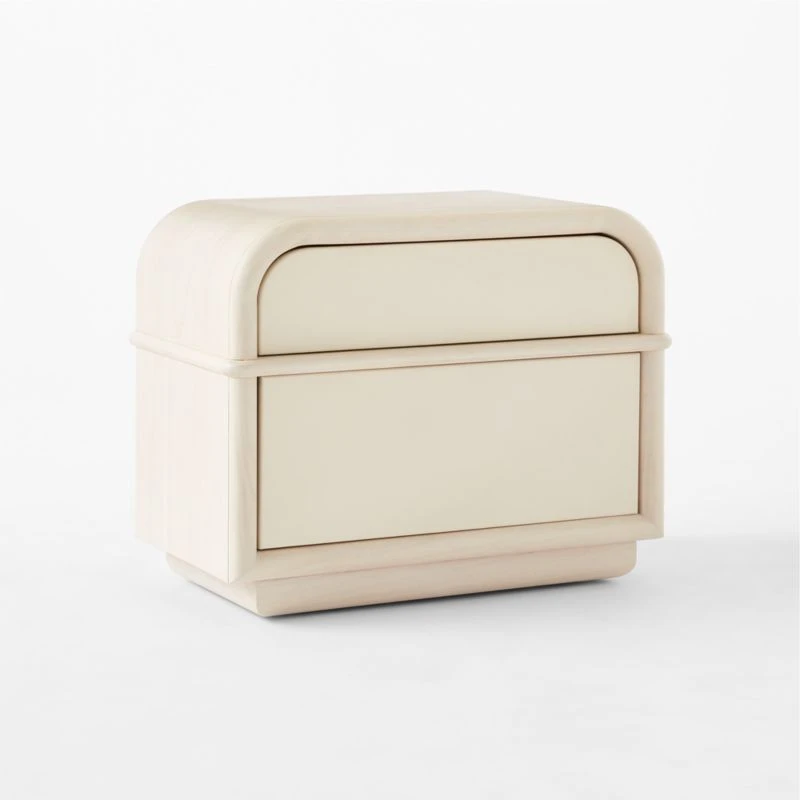 Lobos 2-Drawer White Wood Nightstand 5 Lobos 2-Drawer White Wood Nightstand - Image 3