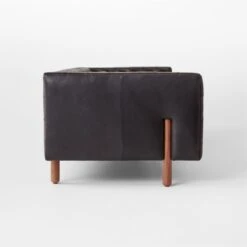 Marconi 4-Seater Tufted Black Leather Sofa -Home Series Shop Marconi4StrBkLthTftdSofaSDSSF22