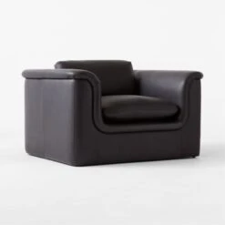 Mardones Black Leather Lounge Chair -Home Series Shop MardonesBlackLthrChair3QSSF23