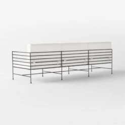 Marteau Black Iron Outdoor Sofa With White Sunbrella® Cushions -Home Series Shop MarteauSofa3QBSSS23