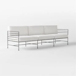 Marteau Black Iron Outdoor Sofa With White Sunbrella® Cushions -Home Series Shop MarteauSofa3QSSS23
