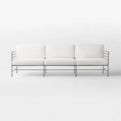Marteau Black Iron Outdoor Sofa With White Sunbrella® Cushions -Home Series Shop MarteauSofaSOSSS23