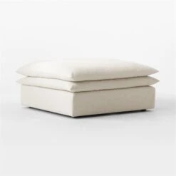 Mattea Neutral Performance Fabric Ottoman -Home Series Shop MatteaNatOttoman3QSSS23