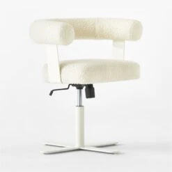 Mezza Ivory Boucle Office Chair -Home Series Shop MezzaIvoryBclChair3QSSS23