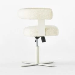 Mezza Ivory Boucle Office Chair -Home Series Shop MezzaIvoryBclChairSDSSS23