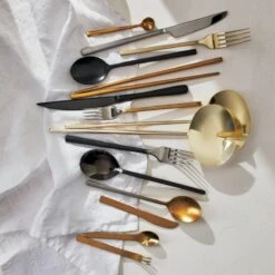 Set Of 6 Mini Gold Cocktail Forks -Home Series Shop MiniSpoonsTiltBrushedSilverAG20 1x1