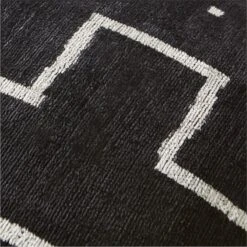 Lines Turkish Black Silk Throw Pillow With Feather-Down Insert 20" -Home Series Shop ModernLnTkSkPlwCv20X20inAV2SSF21