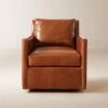Monsef Brown Leather Swivel Chair -Home Series Shop MonsefBrnLthrSwivelChairSHF23
