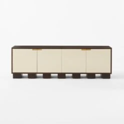 Moti Brown And White Mango Wood Media Console -Home Series Shop MotiMediaCredenzaSOSSS23