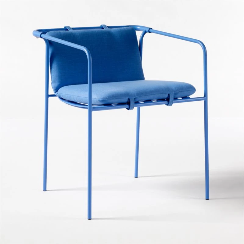 Navene Blue Outdoor Dining Armchair Set Of 4 9 Navene Blue Outdoor Dining Armchair Set Of 4 - Image 7