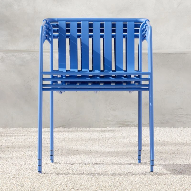 Navene Blue Outdoor Dining Armchair Set Of 4 7 Navene Blue Outdoor Dining Armchair Set Of 4 - Image 5