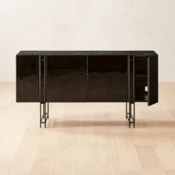 Nero Black Marble Credenza -Home Series Shop NeroHiGlossMdCredenzaROF22